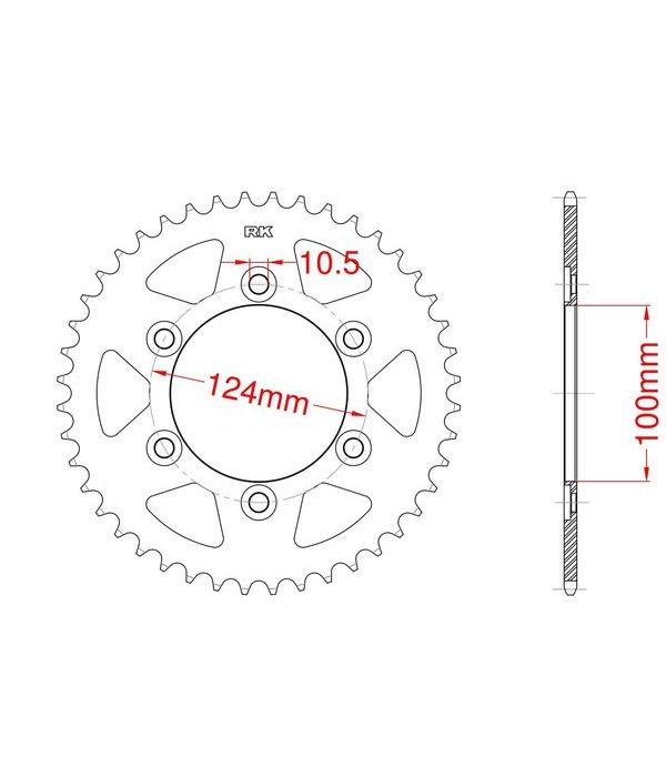 Achtertandwiel alu 40 tanden