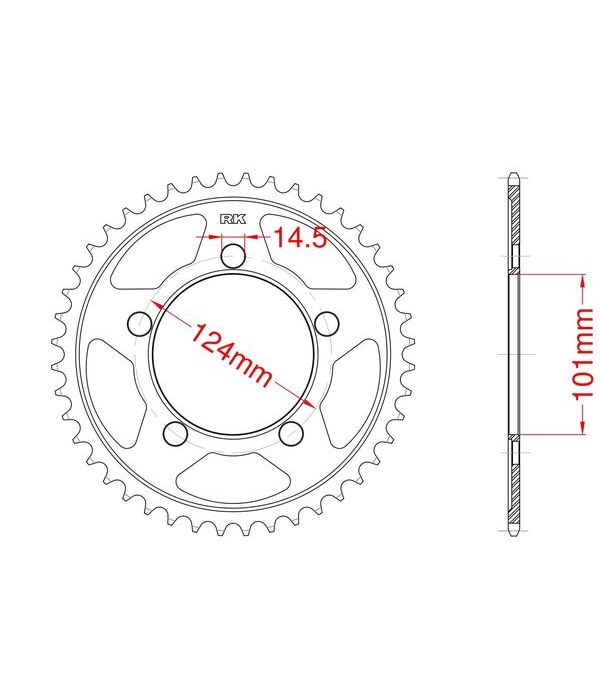 Achtertandwiel aluminium 35 tanden