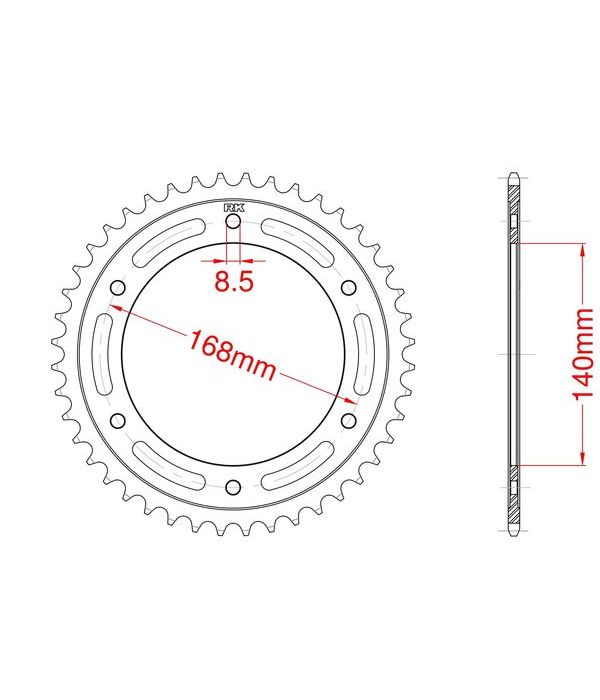 Achtertandwiel alu 47 tanden