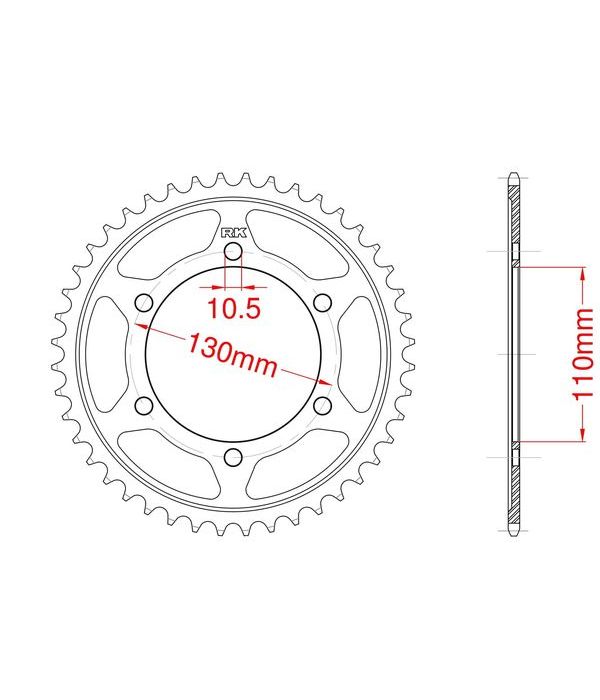 Achtertandwiel alu 46 tanden