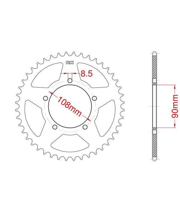 Achtertandwiel alu 41 tanden