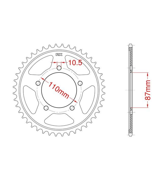 Achtertandwiel alu 46 tanden