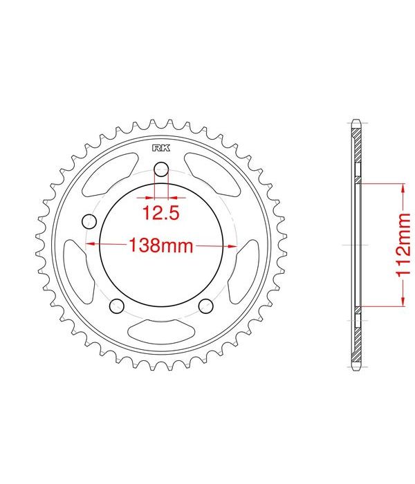 Achtertandwiel aluminium 35 tanden