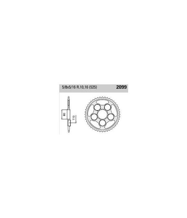 Achtertandwiel aluminium 41 tanden