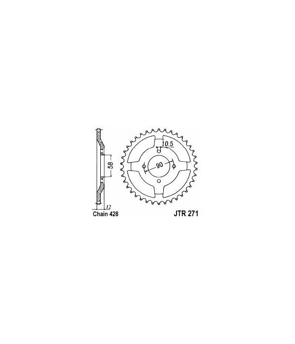 Achtertandwiel alu 50 tanden