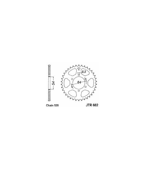 Achtertandwiel alu 39 tanden