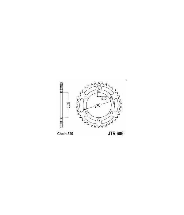 Achtertandwiel aluminium 51 tanden