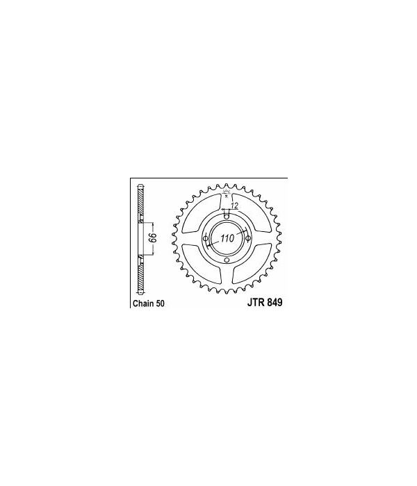 Achtertandwiel aluminium 34 tanden