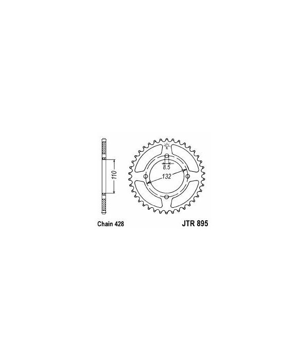 Achtertandwiel aluminium 51 tanden
