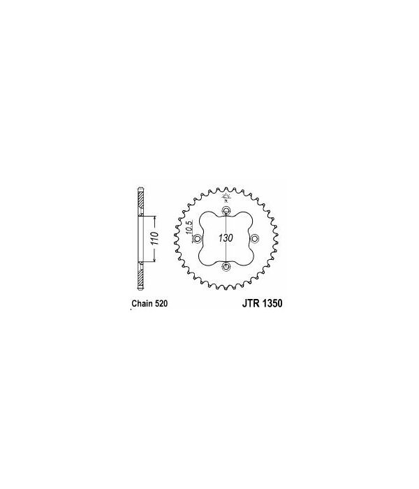 Achtertandwiel aluminium 40 tanden