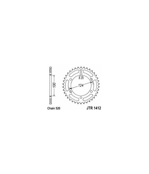 Achtertandwiel alu 39 tanden