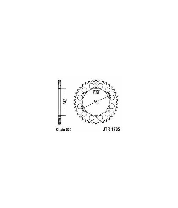 Achtertandwiel aluminium 48 tanden