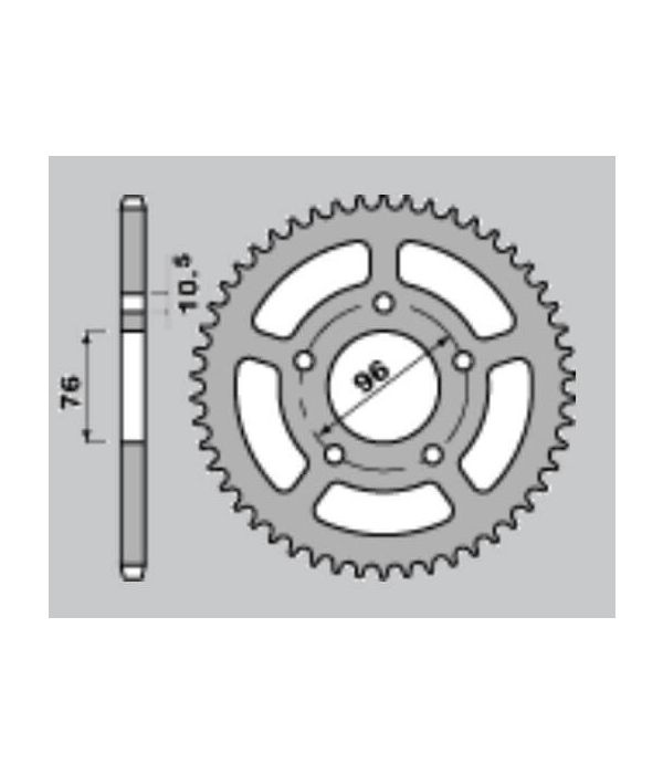 Achtertandwiel alu 43 tanden